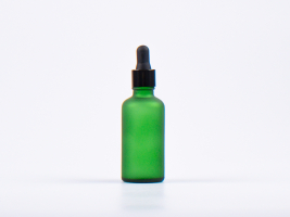 Grünglasflasche 50ml, mit Pipette schwarz